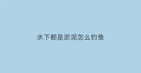 水下都是淤泥怎么钓鱼(水底有淤泥怎么钓鲤鱼)