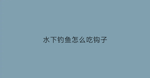 水下钓鱼怎么吃钩子(水下鱼吃钩视频)