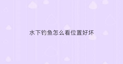 水下钓鱼怎么看位置好坏(水下钓鱼怎么看位置好坏视频)