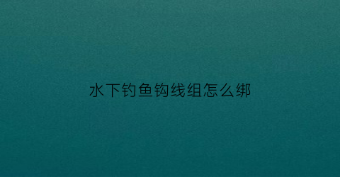 水下钓鱼钩线组怎么绑(鱼钩水下的位置图)