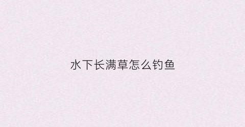 水下长满草怎么钓鱼