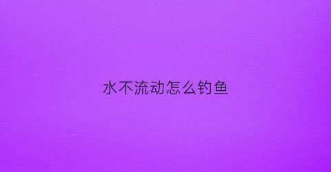 水不流动怎么钓鱼(钓鱼时水没有流动为什么会走水)