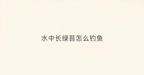 水中长绿苔怎么钓鱼(水里长绿苔)