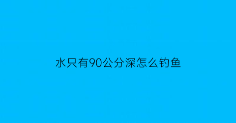 水只有90公分深怎么钓鱼(水深80公分怎么钓鲫鱼)