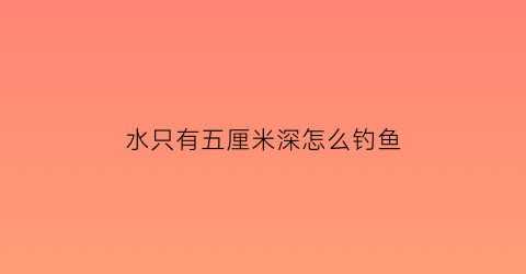 水只有五厘米深怎么钓鱼(水深5米怎么钓鱼)