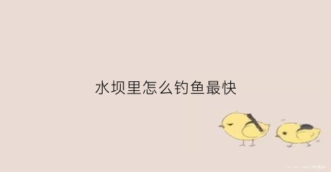 水坝里怎么钓鱼最快(水坝钓鱼技巧)