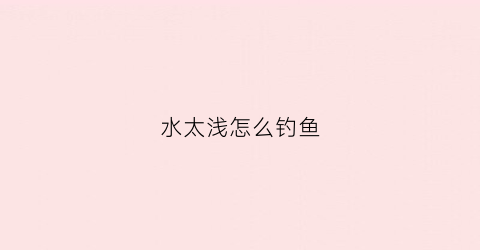水太浅怎么钓鱼(水太浅怎么钓鱼视频)