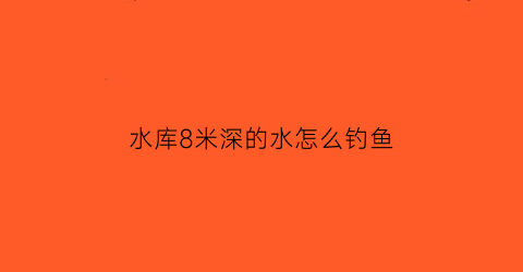 “水库8米深的水怎么钓鱼(钓水库8米1还是9米)