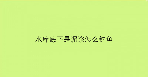 水库底下是泥浆怎么钓鱼