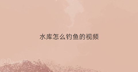 水库怎么钓鱼的视频(水库怎么钓鱼的视频教程)