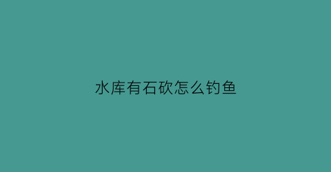 水库有石砍怎么钓鱼(挖水库石头可以买吗)
