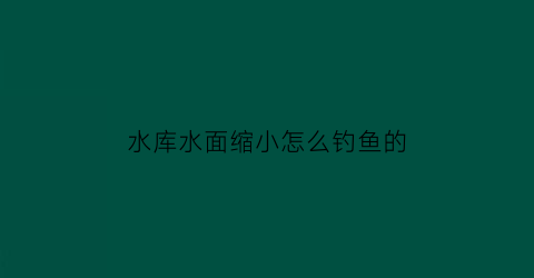 水库水面缩小怎么钓鱼的