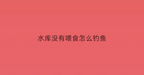 水库没有喂食怎么钓鱼(水库鱼不吃食是什么原因)