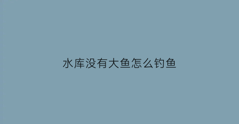 水库没有大鱼怎么钓鱼(水库没有鱼是怎么回事)