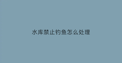 水库禁止钓鱼怎么处理(水库禁止捕鱼可以钓鱼吗)