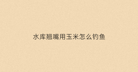 “水库翘嘴用玉米怎么钓鱼(野钓玉米翘嘴)