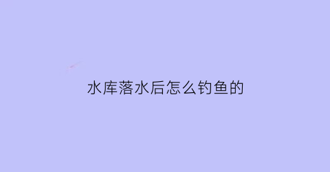 水库落水后怎么钓鱼的