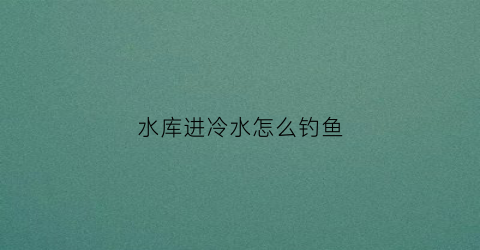 水库进冷水怎么钓鱼(水库进水好钓鱼吗)
