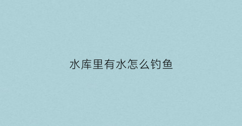 水库里有水怎么钓鱼(水库里有水怎么钓鱼呢)