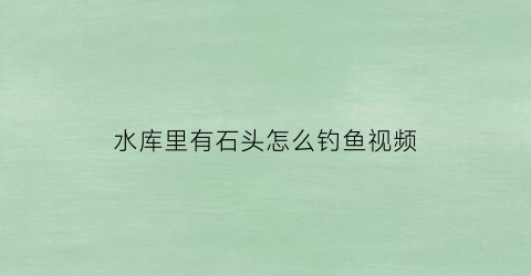 水库里有石头怎么钓鱼视频(水库里有石头怎么钓鱼视频教程)