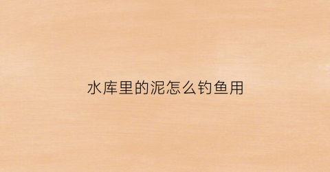 “水库里的泥怎么钓鱼用(水库的泥可以种花吗)