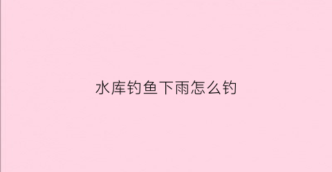 水库钓鱼下雨怎么钓(水库下大雨怎么钓)