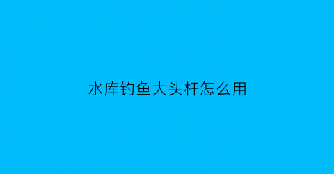 “水库钓鱼大头杆怎么用(水库钩大头鱼钓要放多深)