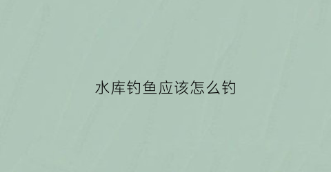 水库钓鱼应该怎么钓(水库钓鱼的方法)