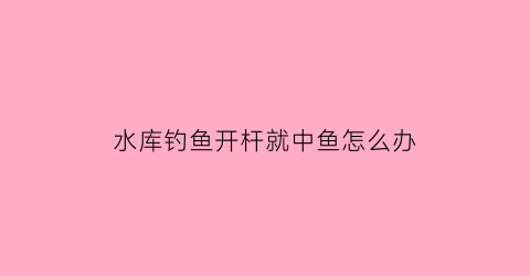 水库钓鱼开杆就中鱼怎么办(水库起鱼后多久可以钓鱼)