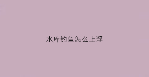 水库钓鱼怎么上浮(水库怎么钓到大鱼)