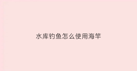 水库钓鱼怎么使用海竿(水库用海竿怎样才能钓到大鱼)