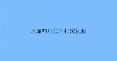 水库钓鱼怎么打窝视频(水库如何打窝子)