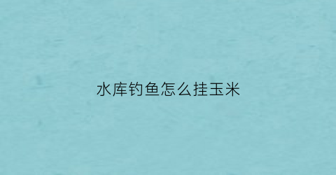 水库钓鱼怎么挂玉米(钓鱼挂玉米正确挂法)