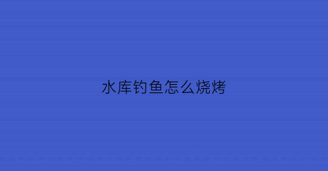 水库钓鱼怎么烧烤(水库钓鱼怎么烧烤好)