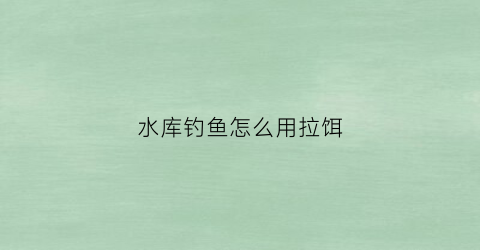 水库钓鱼怎么用拉饵(钓水库用什么饵料)