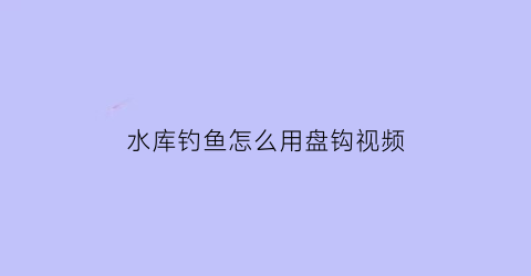 水库钓鱼怎么用盘钩视频(用盘钩钓鱼用什么样的鱼漂视频)