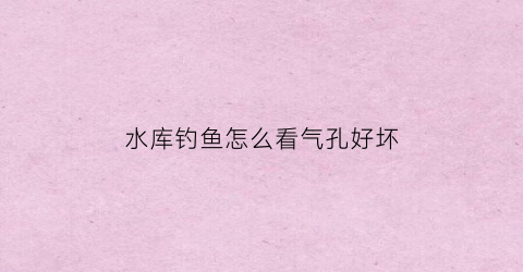 “水库钓鱼怎么看气孔好坏(水库钓鱼怎么找鱼层)