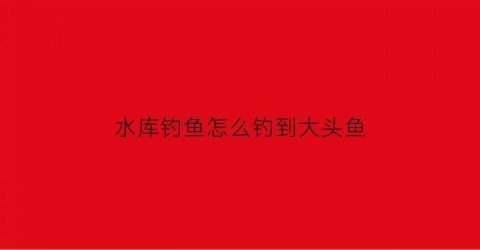 水库钓鱼怎么钓到大头鱼(在水库钓大头鱼怎么钓要放多深)