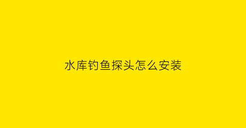 水库钓鱼探头怎么安装(钓鱼的探头)