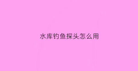 水库钓鱼探头怎么用(钓鱼摄像头钓鱼探测器视频)