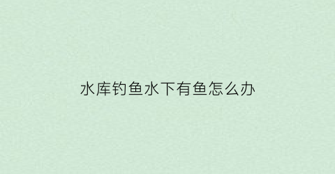 水库钓鱼水下有鱼怎么办(水库里的鱼能钓完吗)
