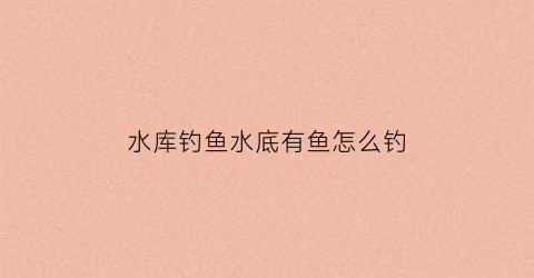 水库钓鱼水底有鱼怎么钓(水库钓底有什么鱼)