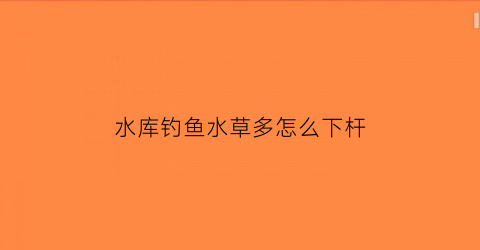 “水库钓鱼水草多怎么下杆(水库钓鱼水草多怎么下杆呢)