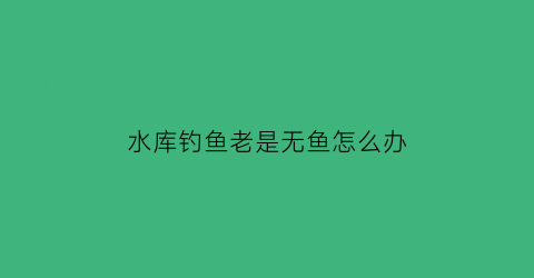 水库钓鱼老是无鱼怎么办(水库钓鱼为啥总是钓不到)