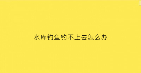 水库钓鱼钓不上去怎么办(水库钓不到鱼怎么回事)