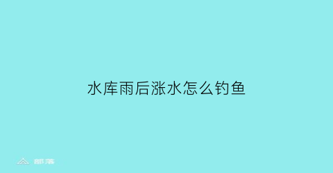 水库雨后涨水怎么钓鱼(水库雨后涨水怎么钓鱼呢)