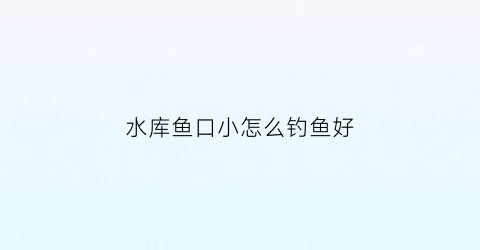 水库鱼口小怎么钓鱼好