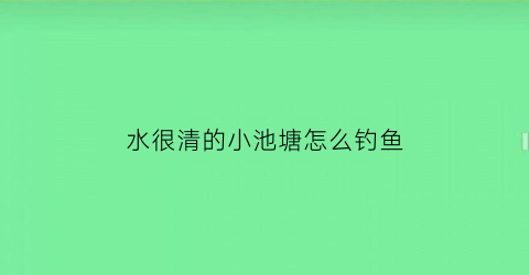 “水很清的小池塘怎么钓鱼(清水鱼塘怎样钓鱼)