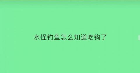 水怪钓鱼怎么知道吃钩了