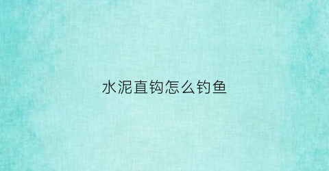水泥直钩怎么钓鱼(水泥底怎么钓鱼)